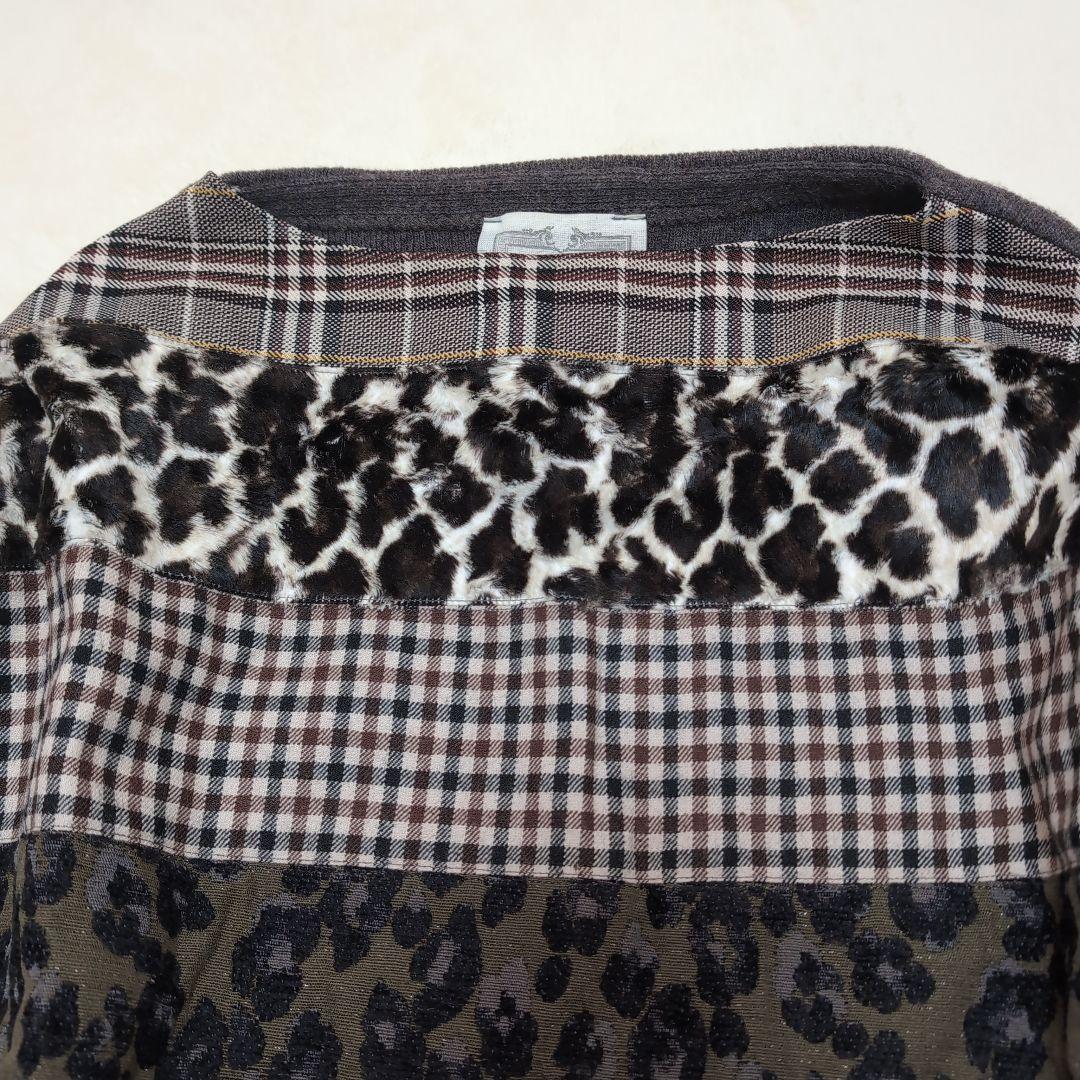 美品 ビアズリー 異素材 パッチワーク ニット プルオーバー F