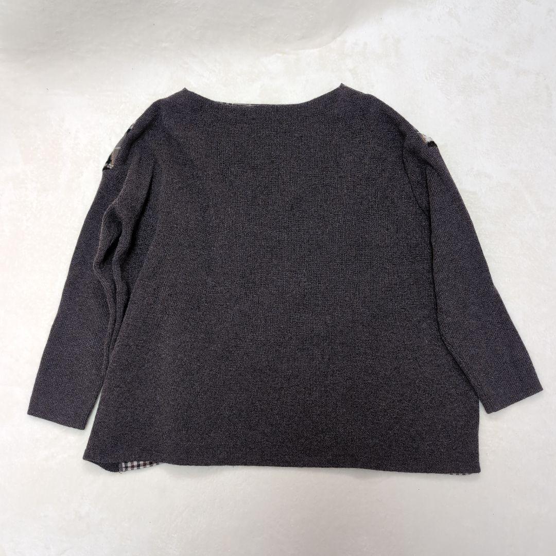 美品 ビアズリー 異素材 パッチワーク ニット プルオーバー F