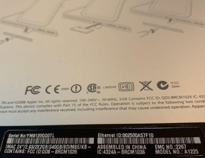 HOT大人気 APPLE iMac 2009 early A1225 24インチ セット m50Ho-m17485173672 限定SALE格安