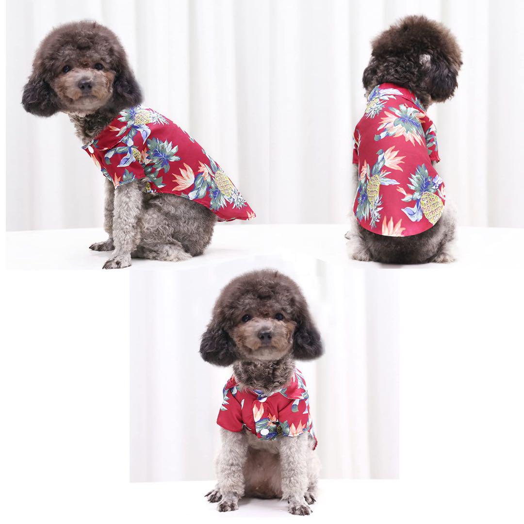 犬服 小型犬 猫ビーチ パイナップル シャツ ハワイ ペット ファッション