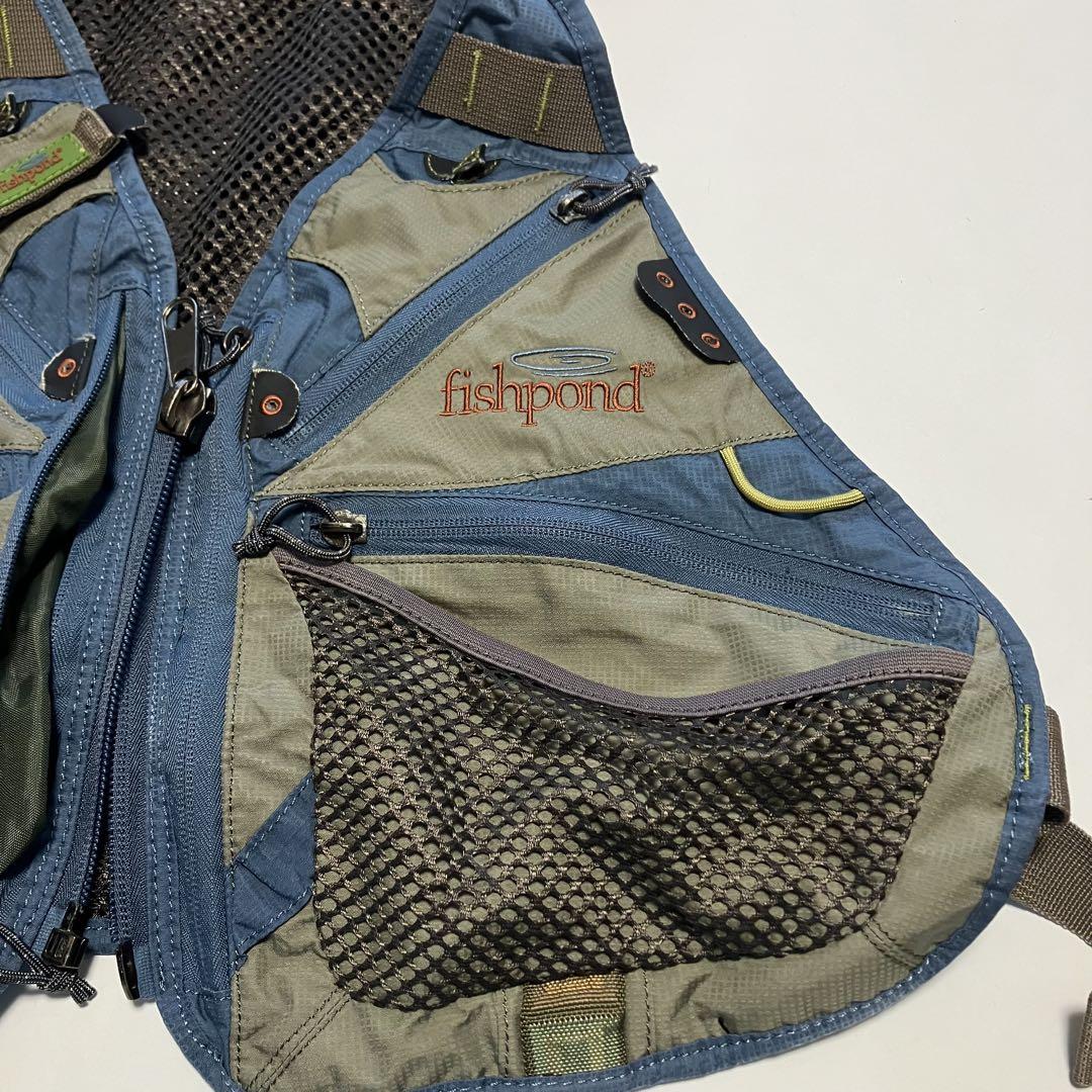 安価 fishpond フィッシングベスト 青/グレー 程度良し ウェア