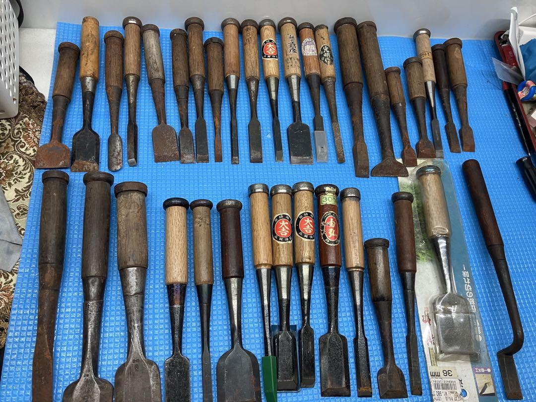 大工道具 鑿 ノミ のみ 工具 36挺 在銘 由弘 大吉 重千代 越の嘉彦 など