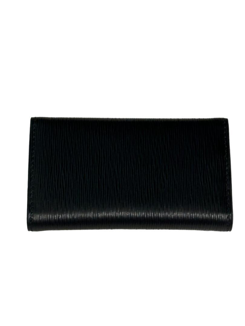 新品★PRADA レザー ロゴ キーケース ブラック×レッド