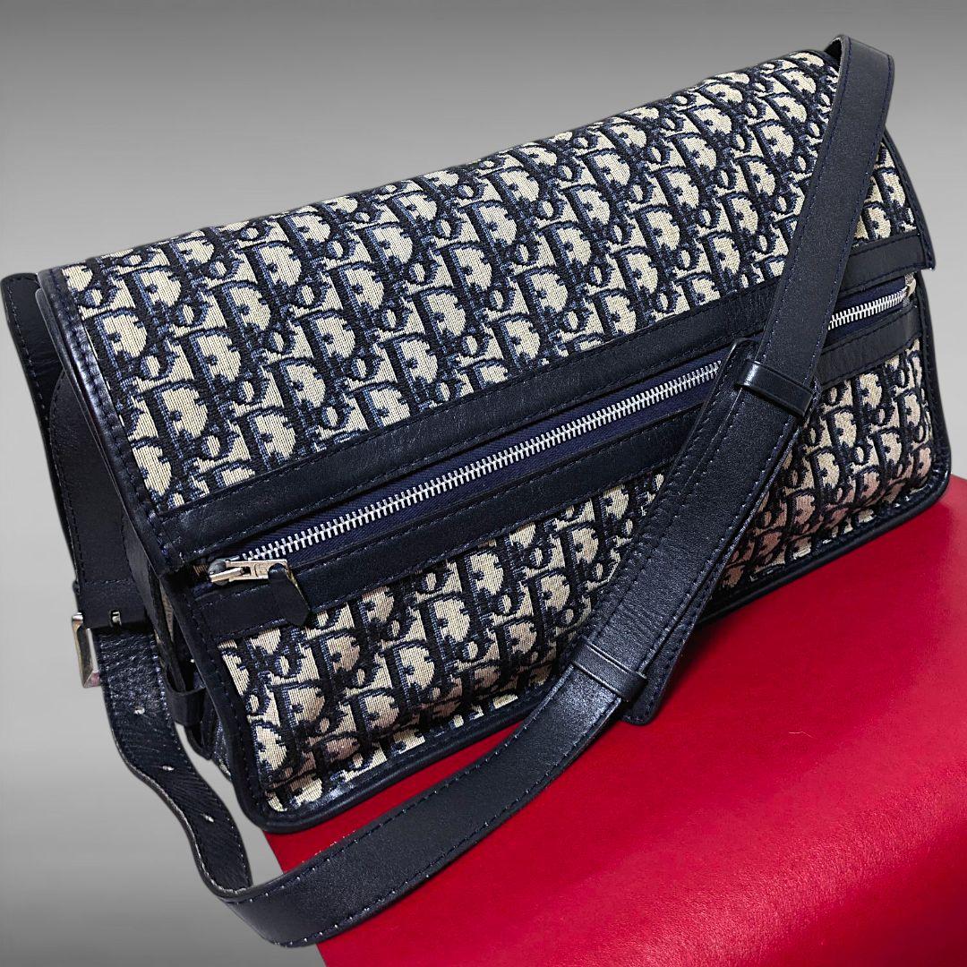 未使用 Dior トロッター 斜め掛け ショルダーバッグ タブルジップ レザー