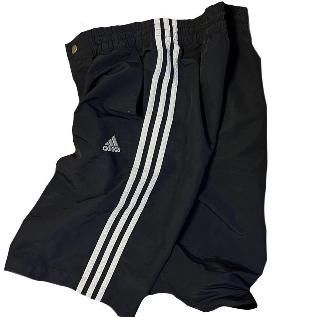 00s Y2K 良色◎ アディダスAdidas ナイロン パンツ 黒×白 - メルカリ