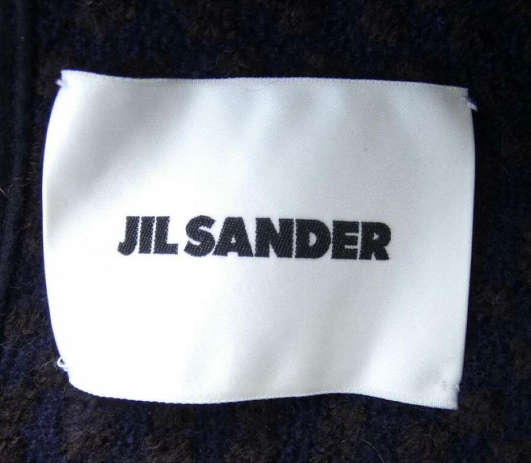 JIL SANDER ネイビー フリンジポンチョ