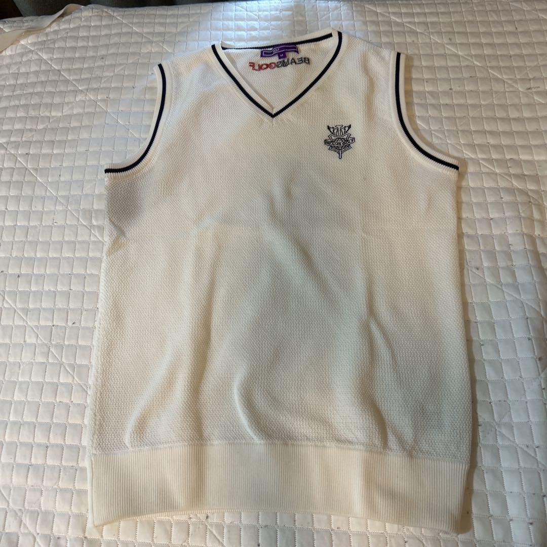BEAMS GOLF メッシュ Vネック ベスト Mサイズ