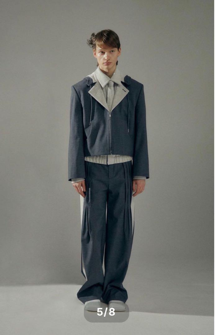 パンツ NEU_IN 23AW Boucle lined pleats trousers