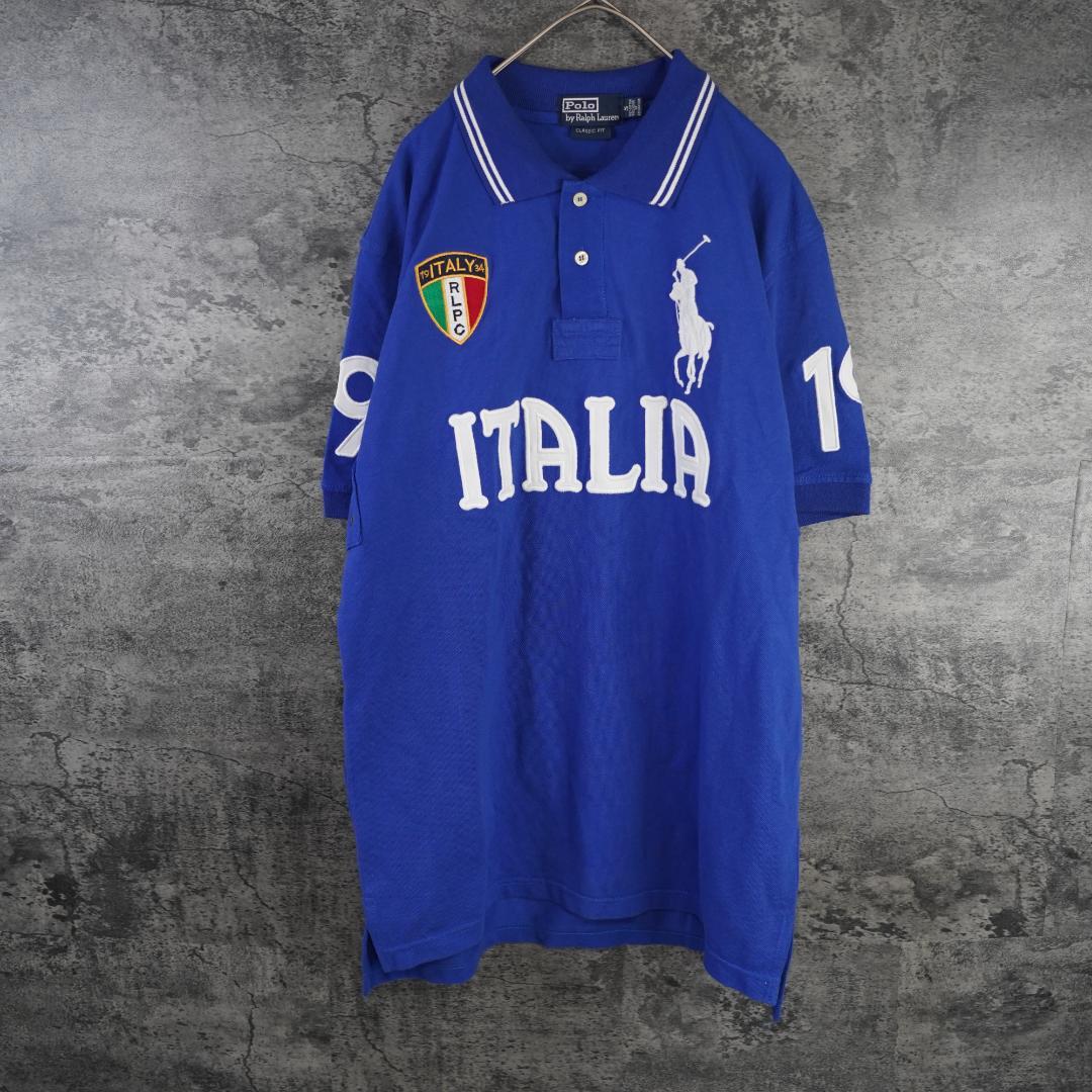 Polo Ralph Lauren イタリアポロシャツ S Polo Ralph Lauren ラルフローレン ポロシャツ イタリア 青 S