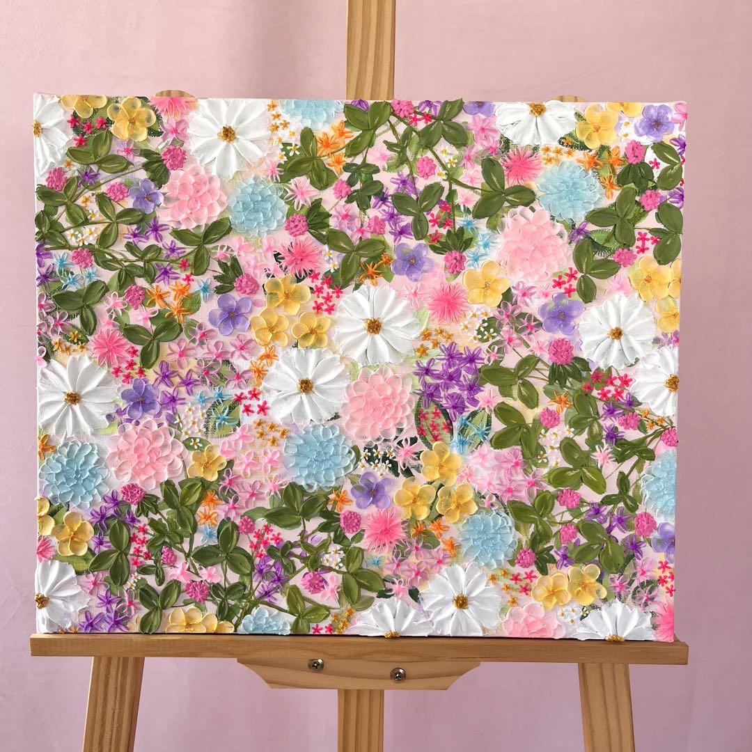 【まるこページ】 絵画 テクスチャーアート ボタニカル ボタニカルアート