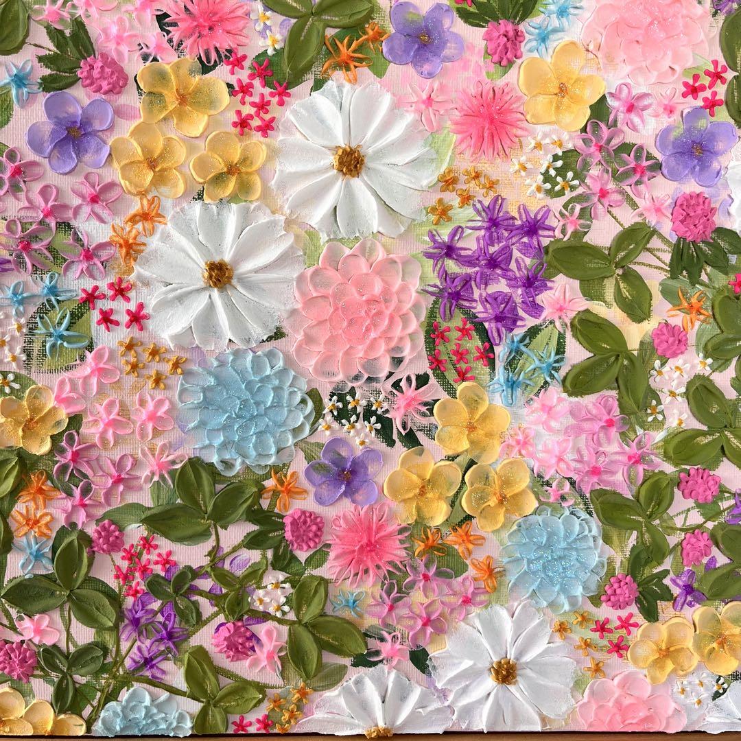 【まるこページ】 絵画 テクスチャーアート ボタニカル ボタニカルアート