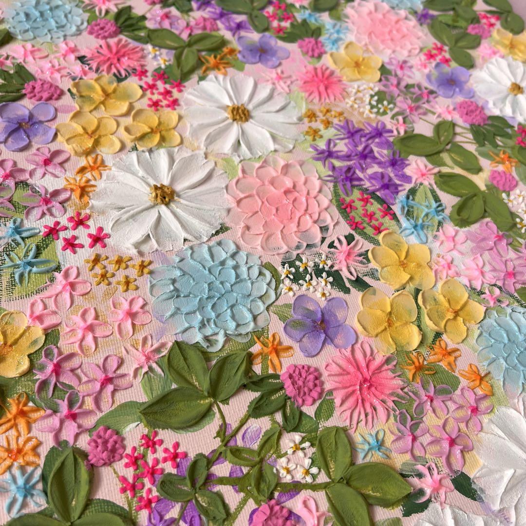 【まるこページ】 絵画 テクスチャーアート ボタニカル ボタニカルアート