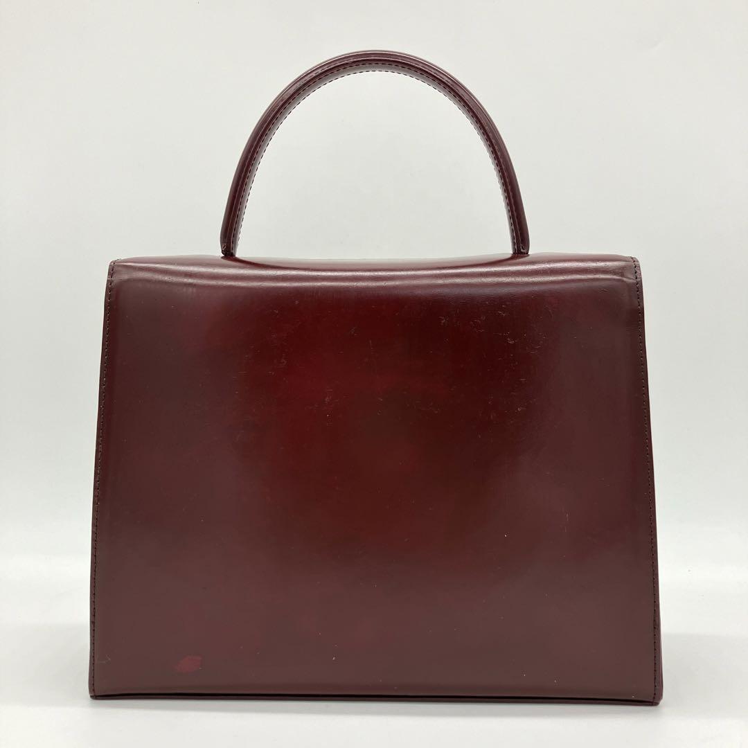 【Cartier】ハンドバッグ　パンテール　レザー　ボルドー