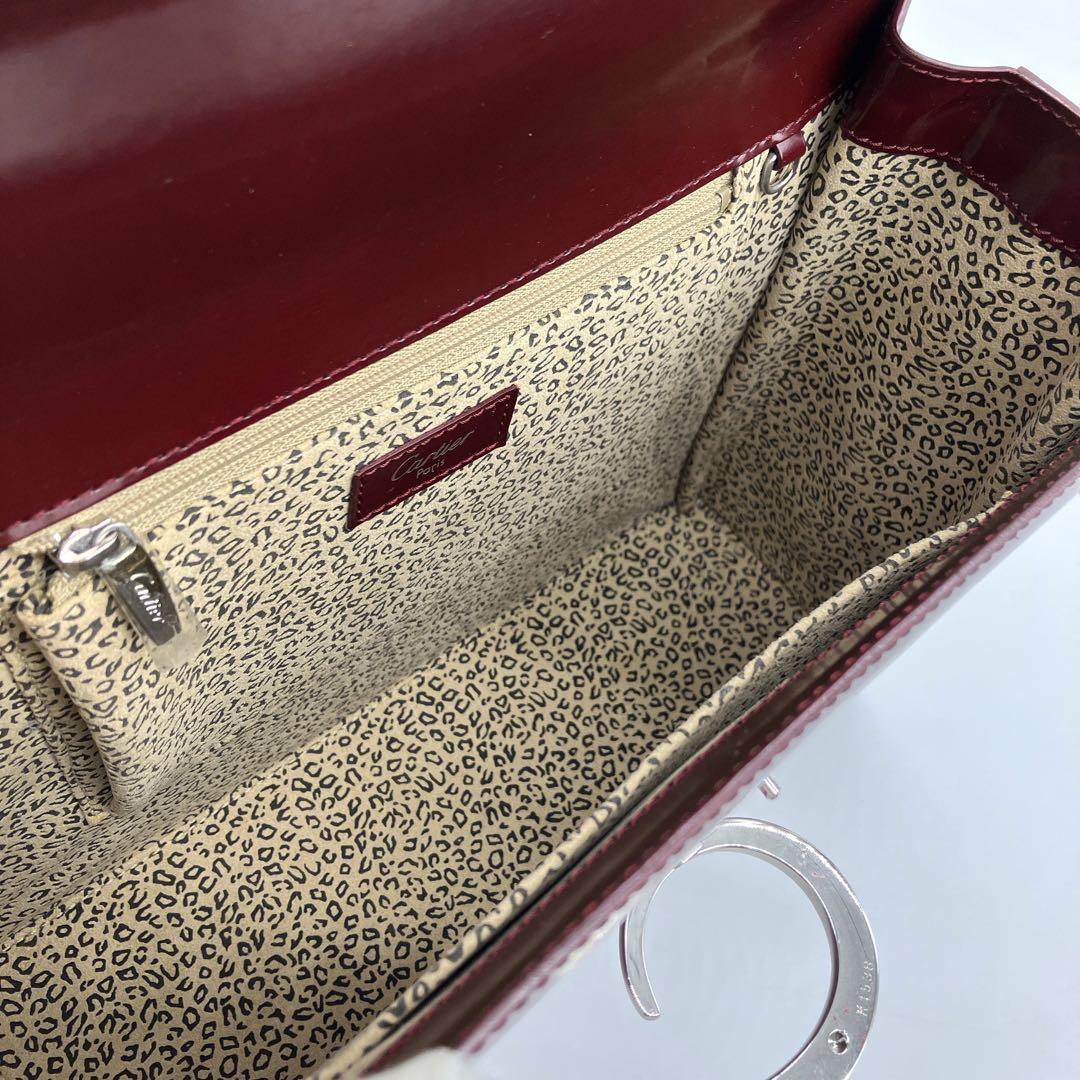 Cartier】ハンドバッグ パンテール レザー ボルドー