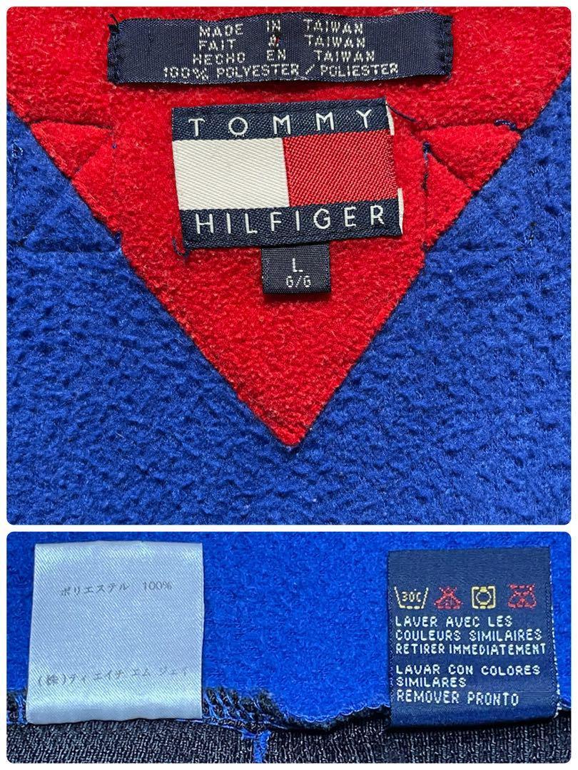 《90年代当時物》TOMMY HILFIGER 青☆フリース XL h174 《90年代当時物》TOMMY HILFIGER 青☆フリース XL h174