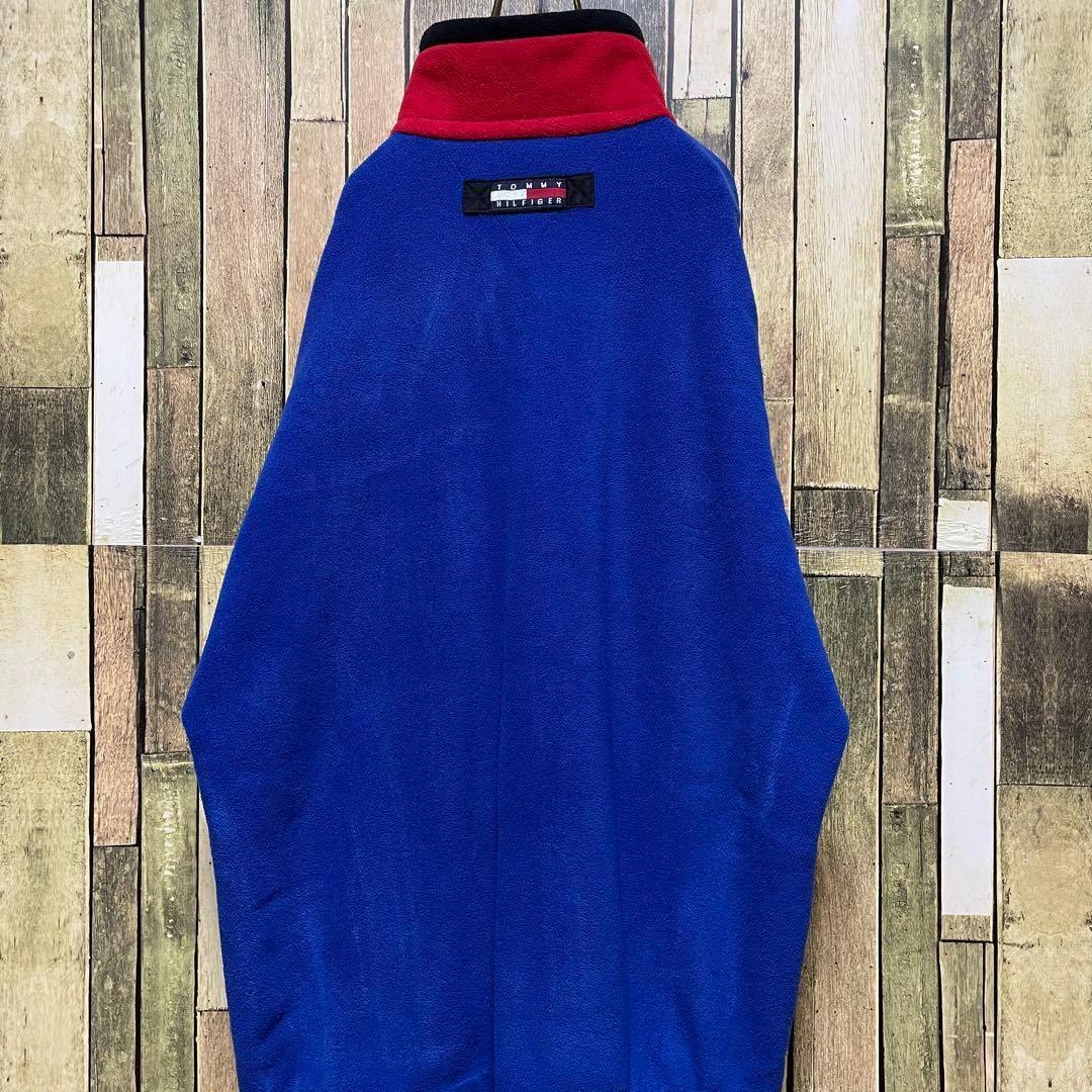 《90年代当時物》TOMMY HILFIGER 青☆フリース XL h174 《90年代当時物》TOMMY HILFIGER 青☆フリース XL h174