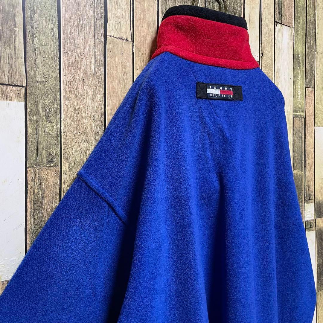 《90年代当時物》TOMMY HILFIGER 青☆フリース XL h174 《90年代当時物》TOMMY HILFIGER 青☆フリース XL h174