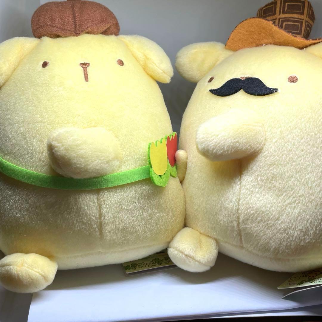 紙タグ付き サンリオ ポムポムプリン おさんぽ 探偵 ぬいぐるみ