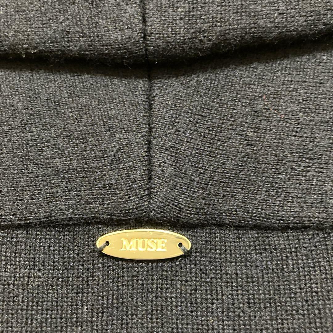 MUSE Deuxieme Classe スムースニットガウンコート 濃紺 美品