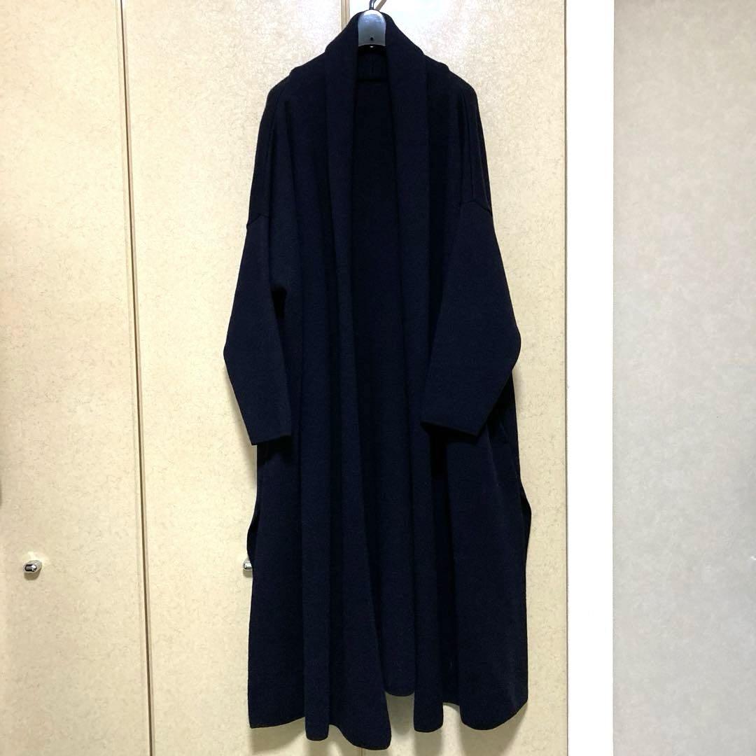 MUSE Deuxieme Classe スムースニットガウンコート 濃紺 美品