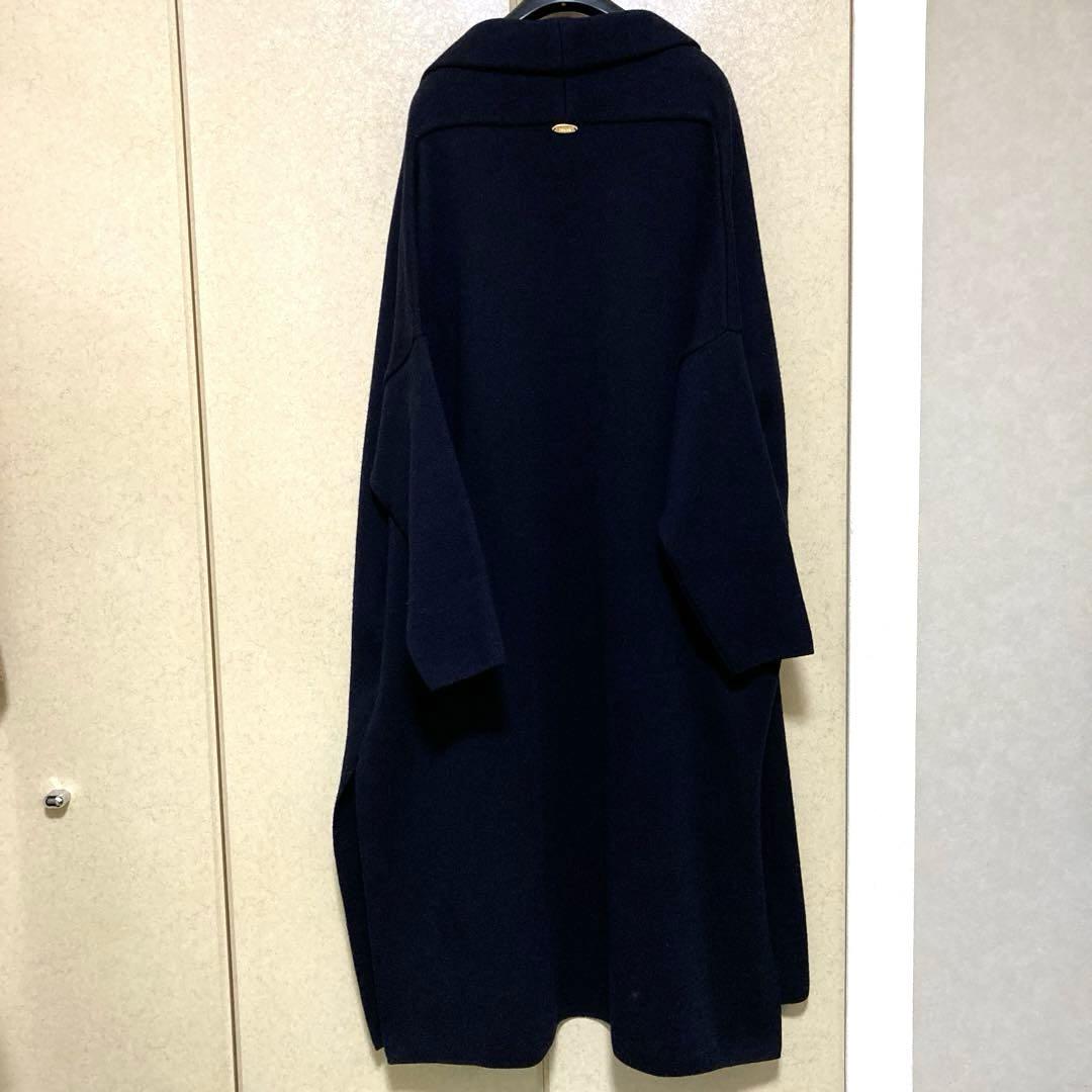 MUSE Deuxieme Classe スムースニットガウンコート 濃紺 美品