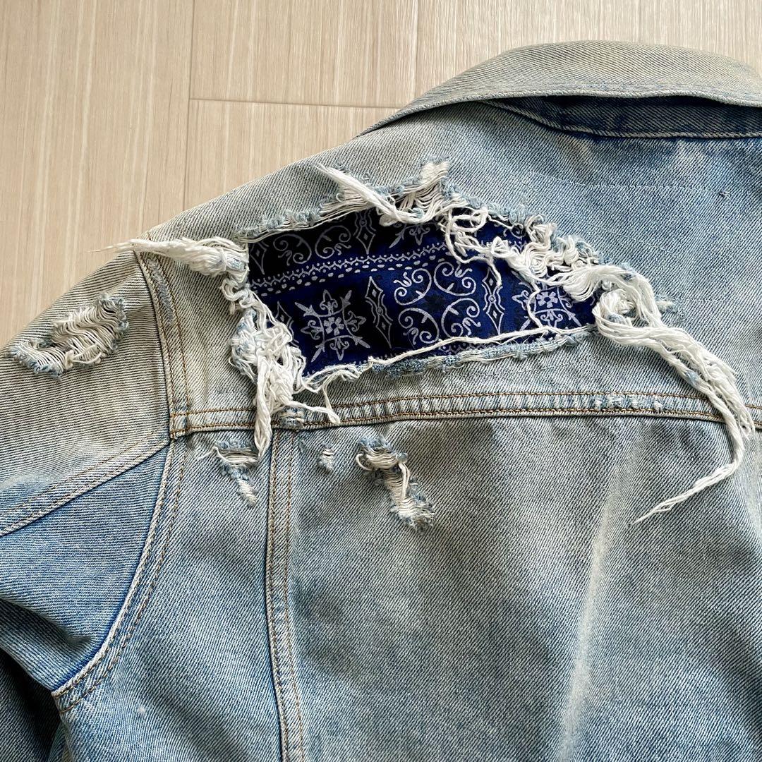 希少】DIESEL ディーゼル デニムジャケット クラッシュリペア