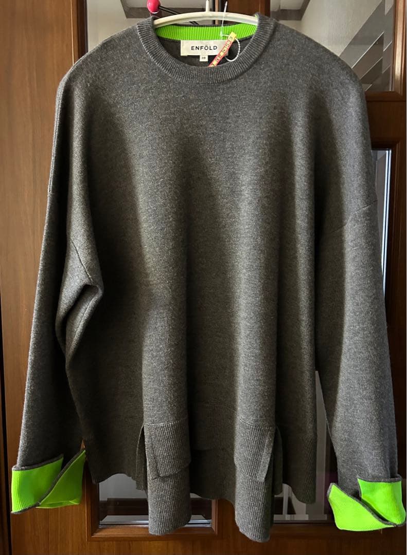 エンフォルド SLIT-RIB PULLOVER ニット グレー エンフォルド SLIT-RIB PULLOVER ニット グレー