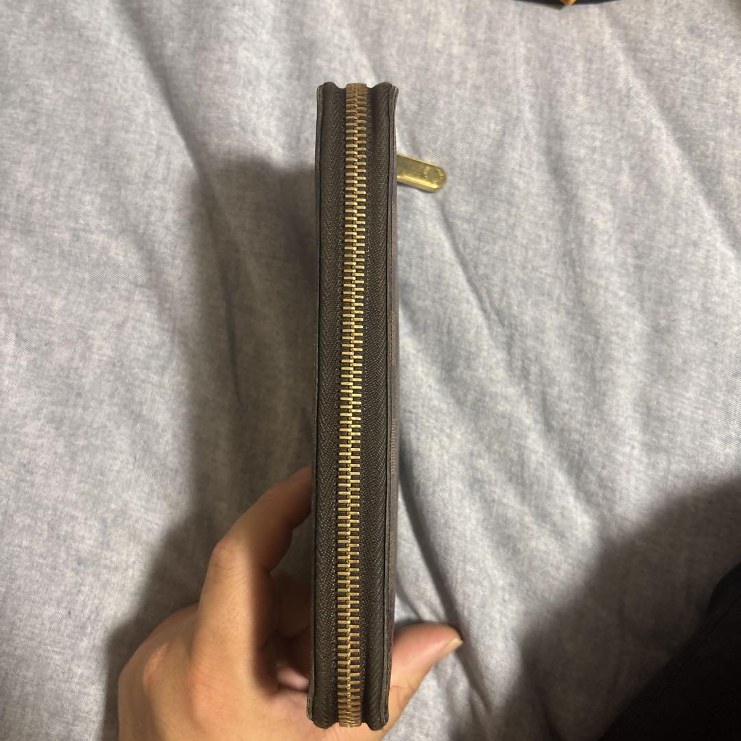 ダミエパターン レザー長財布