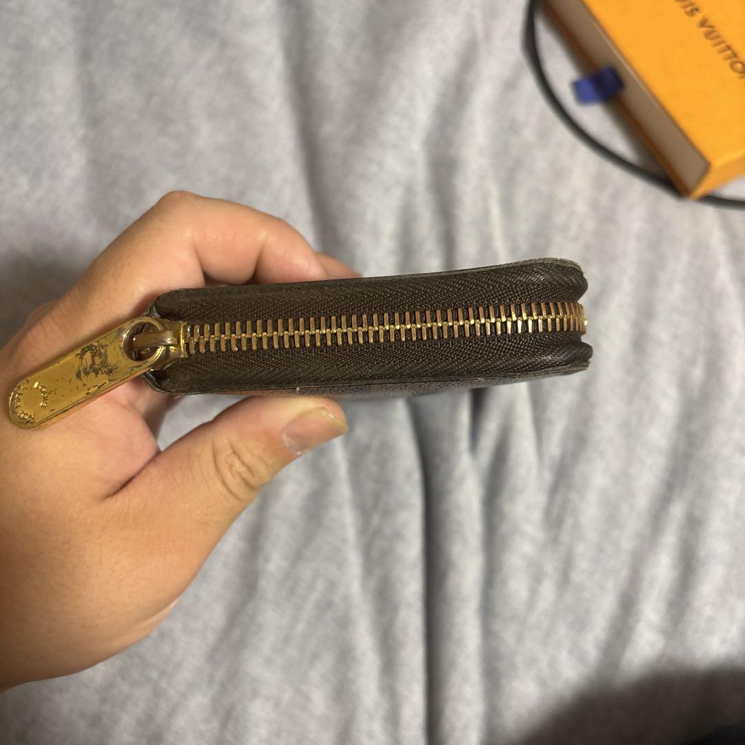 ダミエパターン レザー長財布
