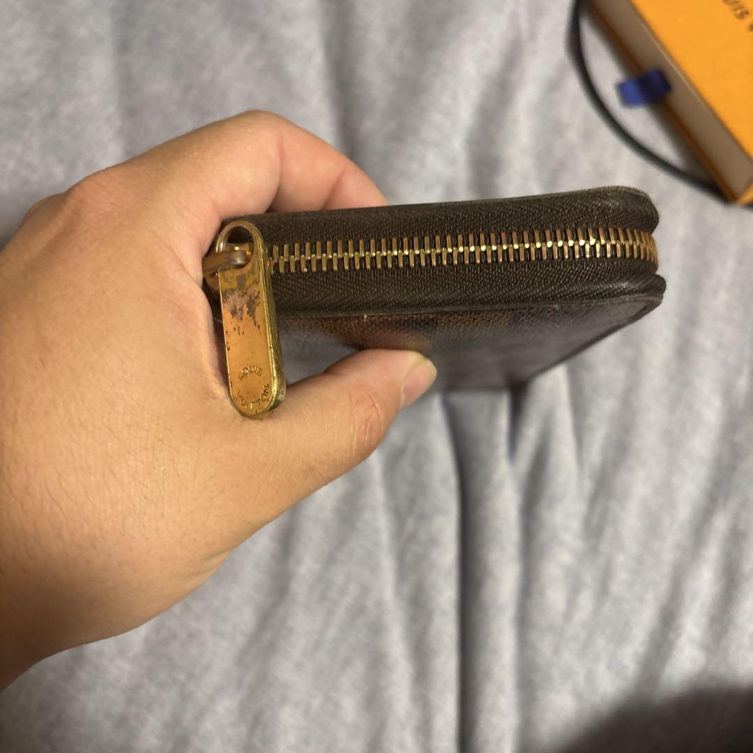ダミエパターン レザー長財布