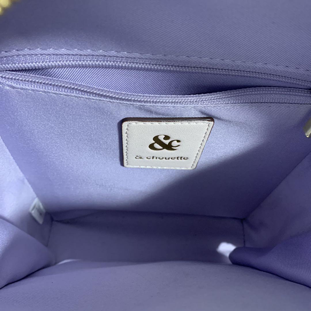 美品】 アンドシュエット ショルダーバッグ 紫 縦型 & chouette