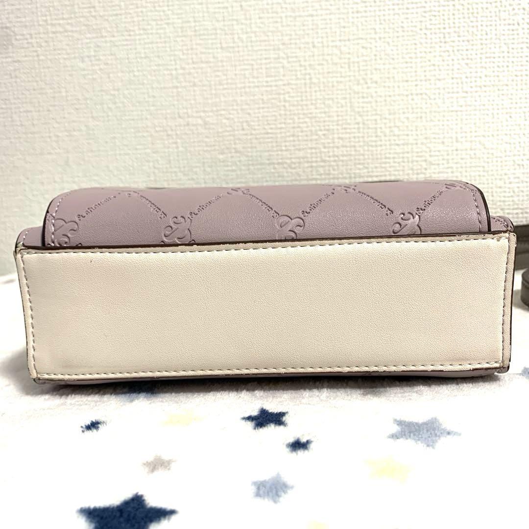 美品】 アンドシュエット ショルダーバッグ 紫 縦型 & chouette