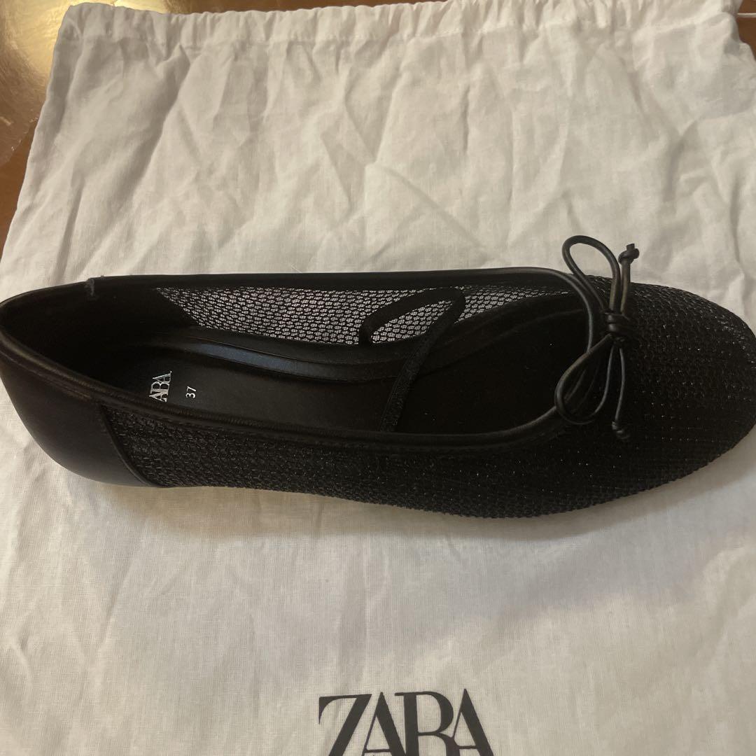 ZARA ソフトレザーバレエシューズ 38 - メルカリ