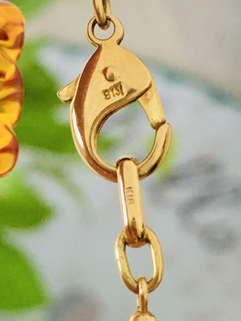 琥珀 ブレスレット K18