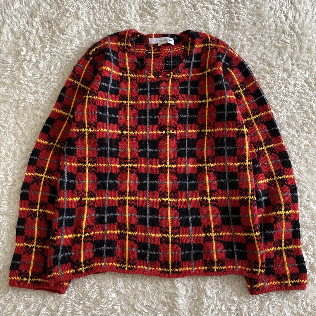 COMME des GARCONS SHIRT チェック柄　ニット　セーター
