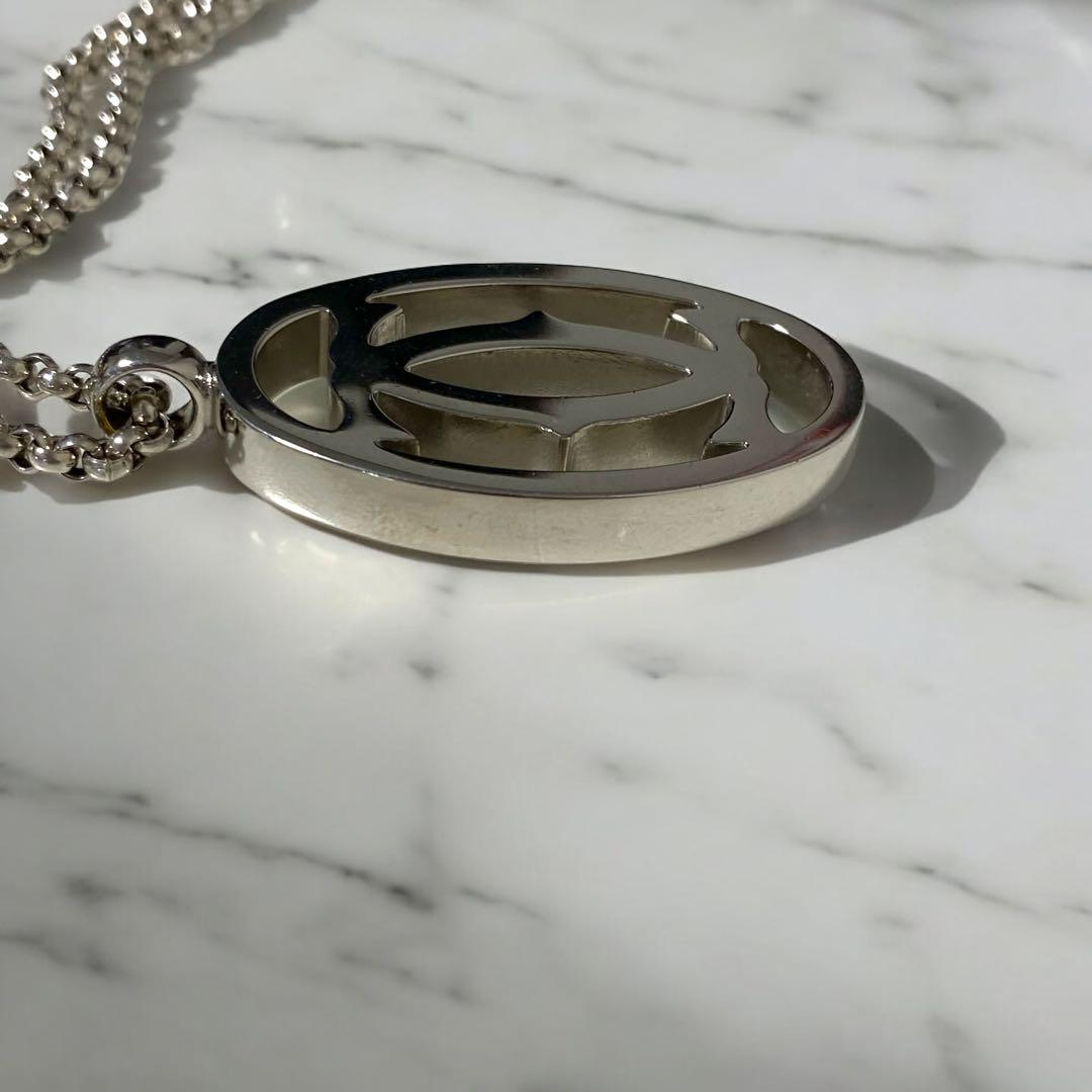 箱付　美品　カルティエ　Cartier ネックレス　ダブルC 2C C2 シルバ
