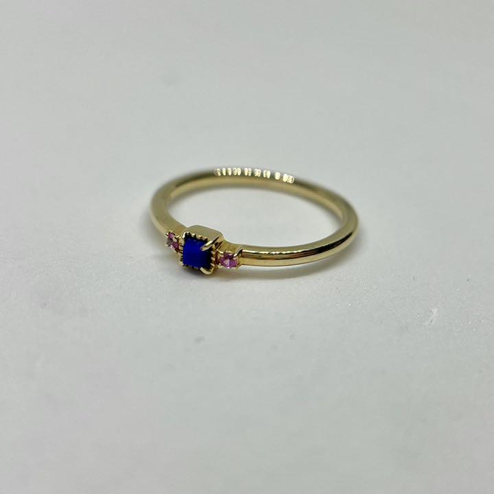 定番NEW 美品 ラピスラズリ&ピンクサファイア ピンキーリング 4ehRc-m17555295612 agete K10 安い爆買い