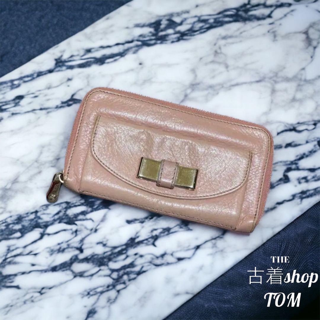 Chloe クロエ 長財布 フルジップ ピンク - メルカリ
