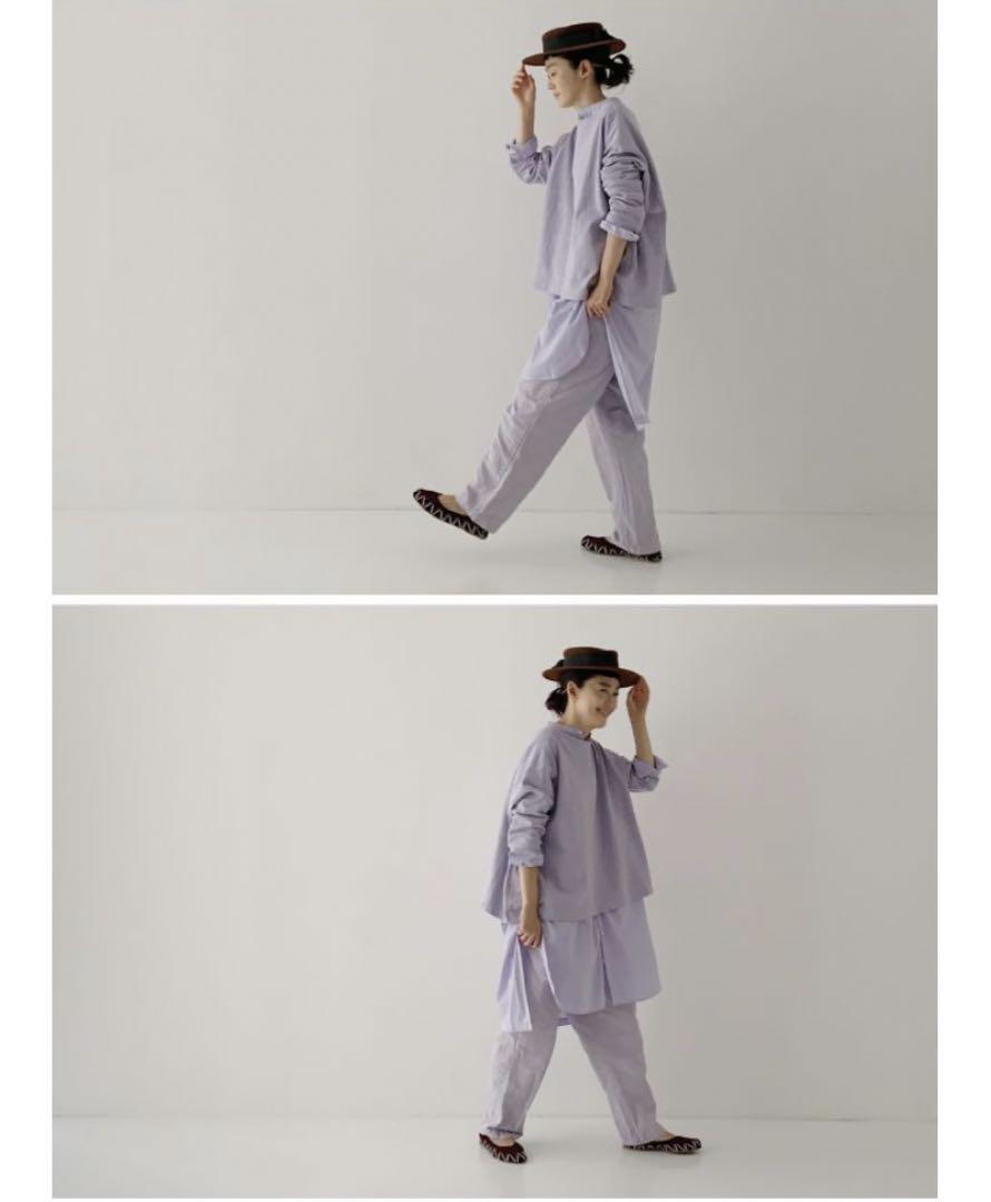 ネストローブ nest robe コットンリネン石目ワークパンツ