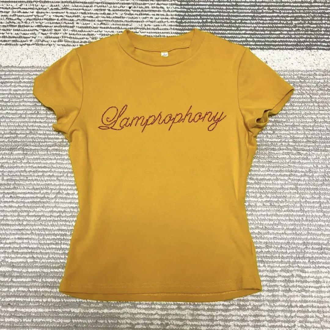 平成ギャルy2k グランジ ピチT Tシャツタイト 黄色 speedstar 平成ギャル y2k グランジ ピチT 半袖Tシャツ ボートネック 英字