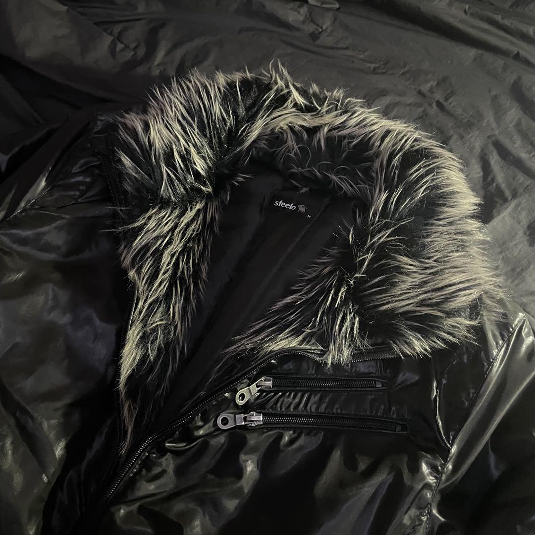 00s archive y2k down vest jacket 黒 光沢 00s archive y2k down vest jacket 黒 光沢