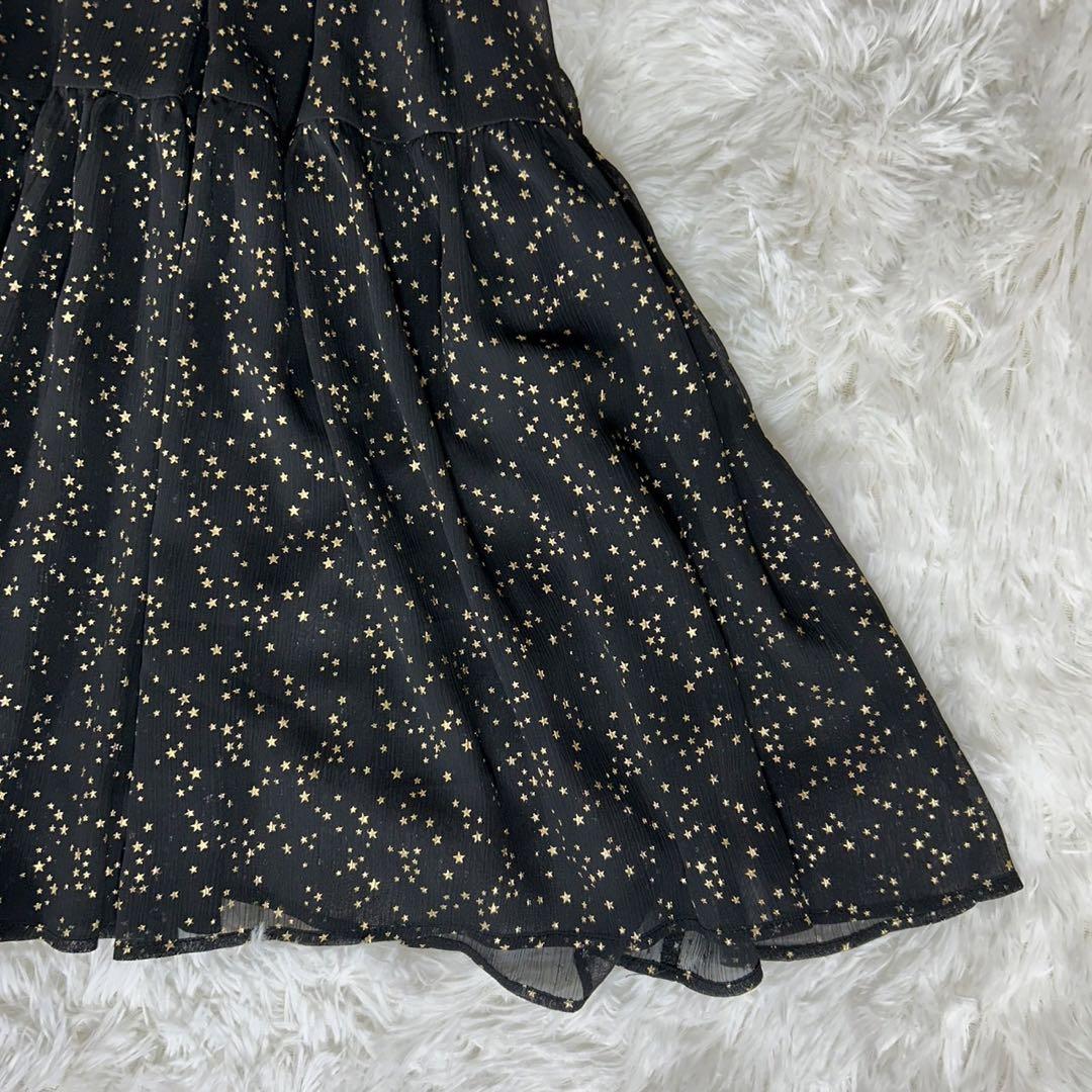 極美品✨ アメリヴィンテージ ロングワンピ ース 星柄 ドレス S 黒
