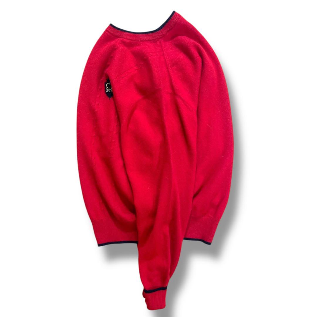 定番 90s Christian Dior カシミヤ 100％ セーター ニット 赤 トップス