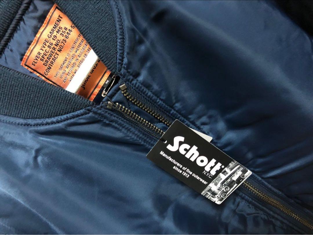 Ron Herman x Schott MAー1 ジャケット NAVY M