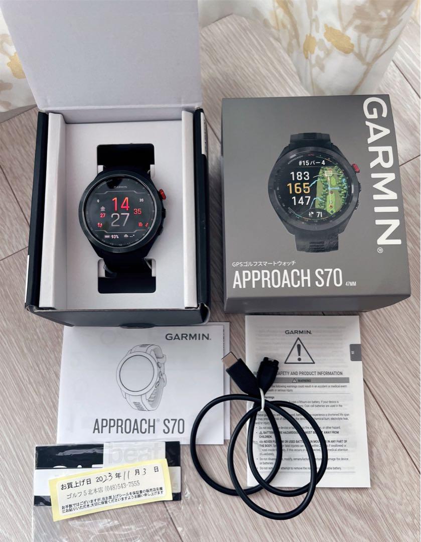 【美品】GARMIN APPROACH S70 47MM ブラック