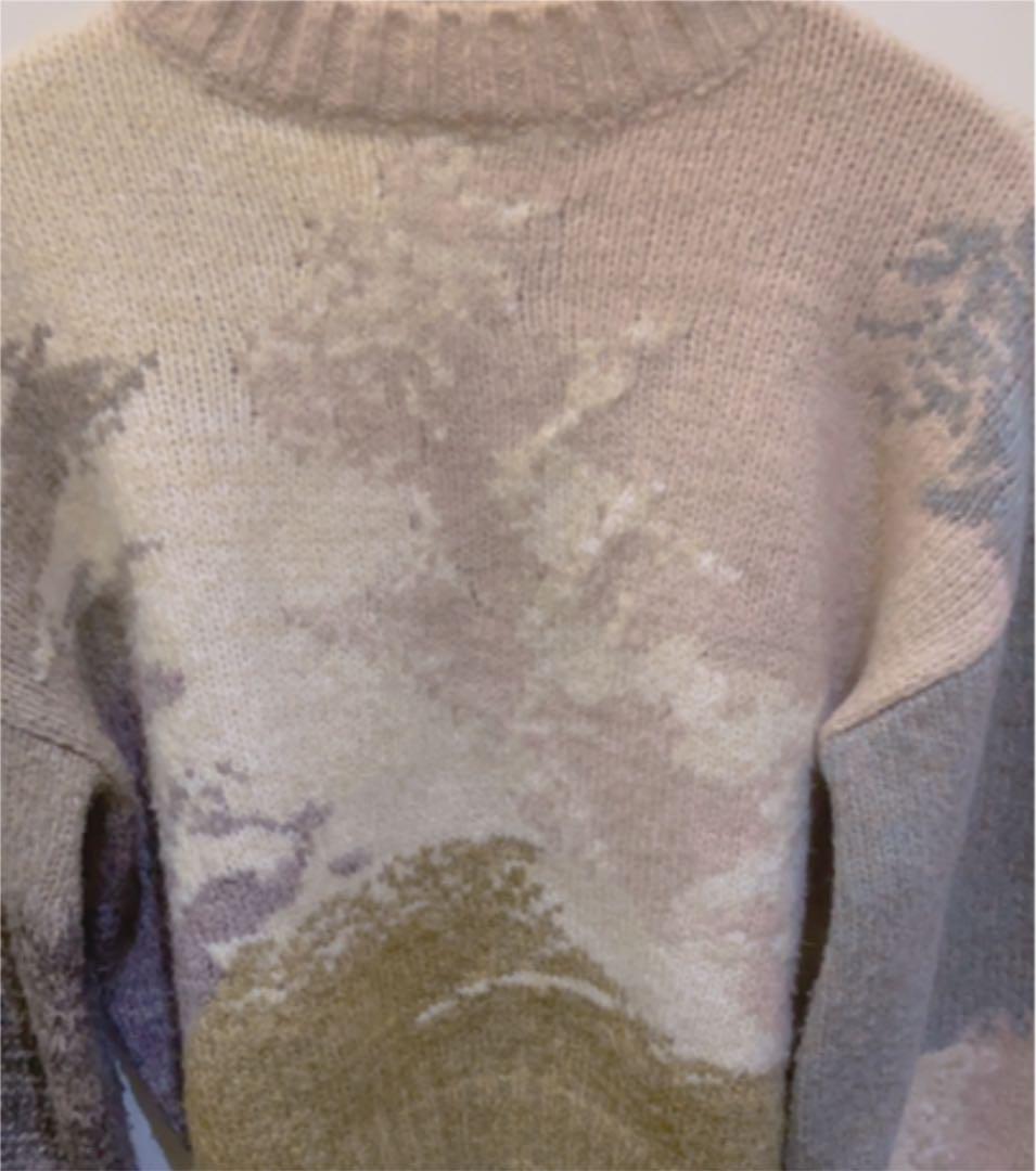 Ameri VINTAGE - ANDREA ABSTRACT PAINT KNIT  ミックス Ameri ANDREA ABSTRACT PAINT KNIT