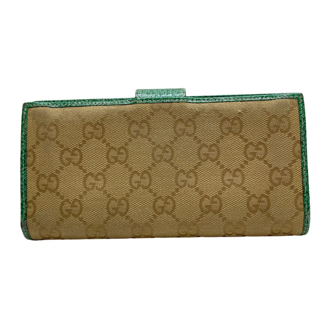 選ぶなら GUCCI 778 グッチ メルカリ - ブラウン グリーン キャンバス 長財布 小物