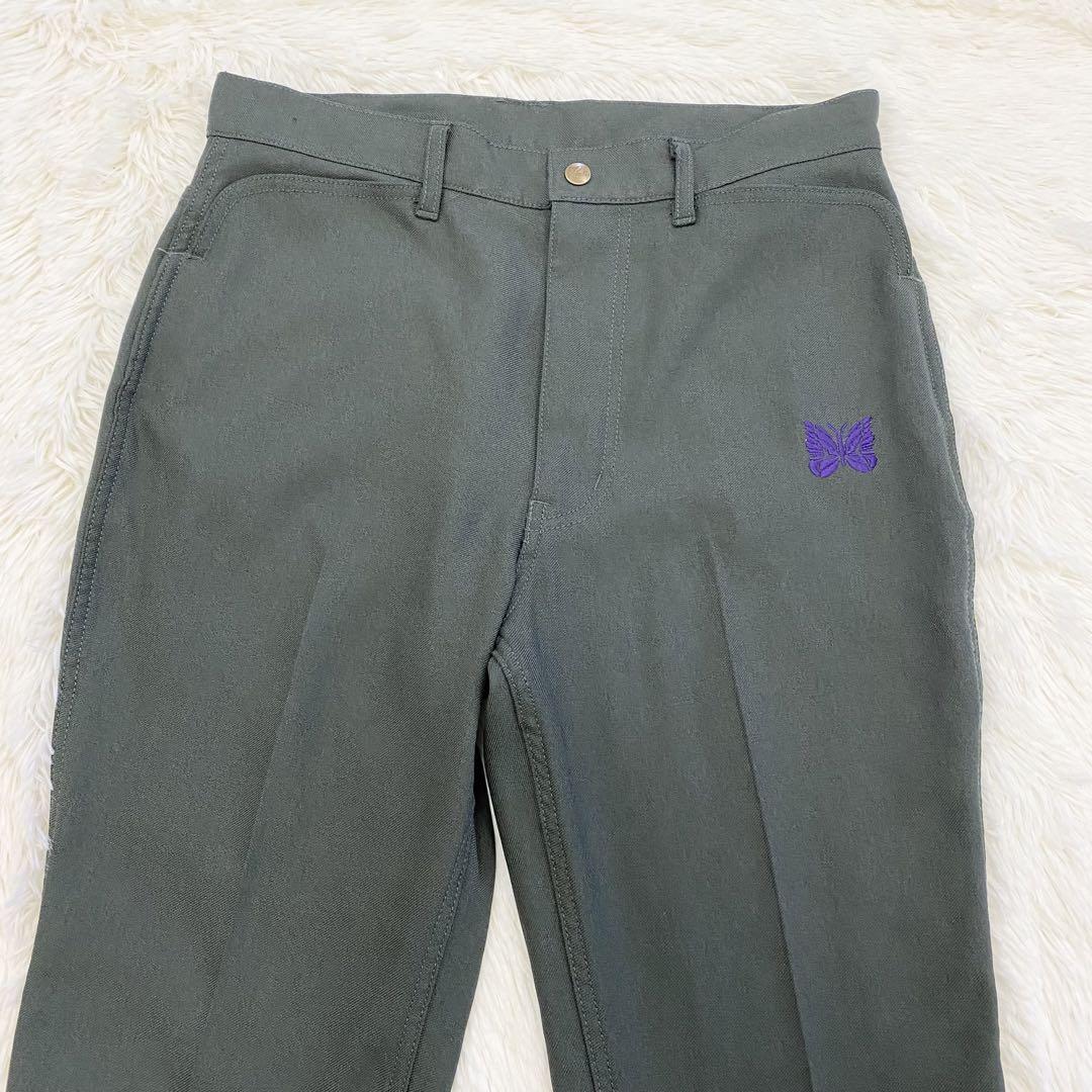 NEEDLES ニードルス　パンツ　カーキ　S Slim Jean  ロゴ　蝶