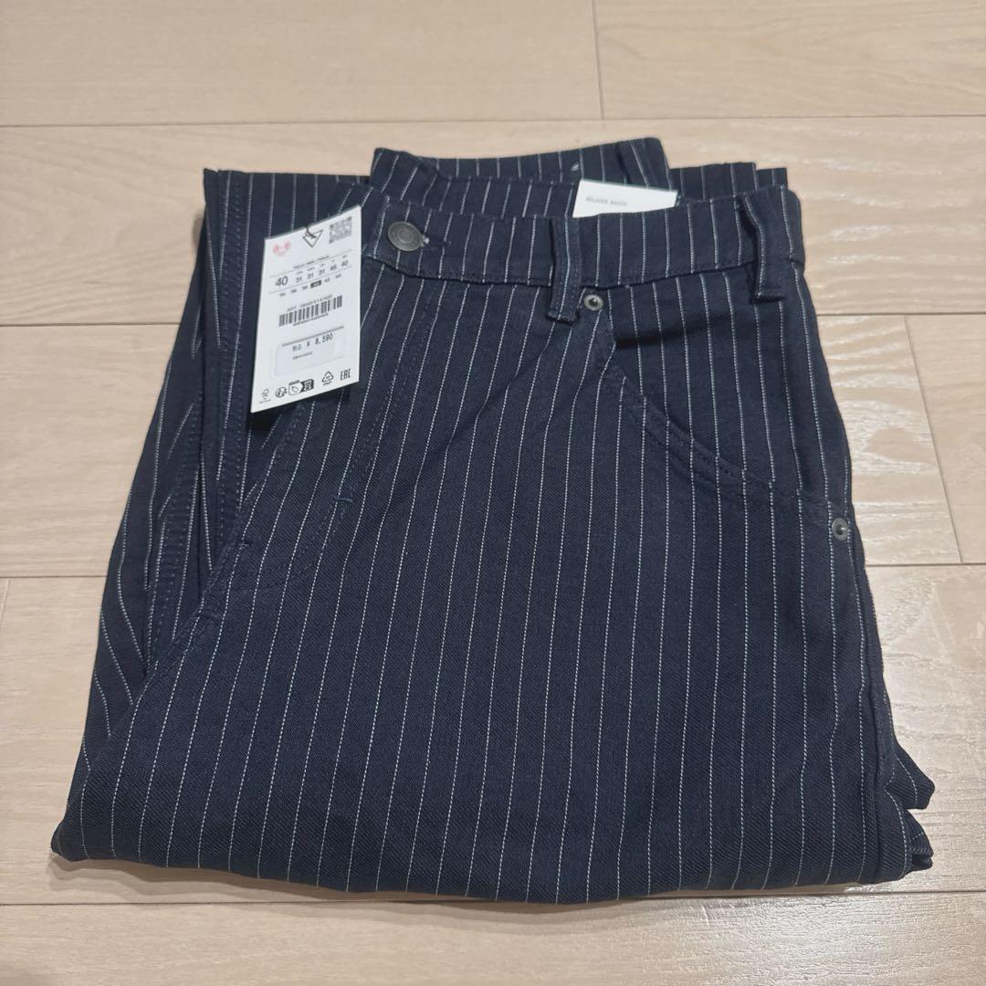 ZARA ザラ ストライプ柄リラックスフィットパンツ (EU36) タグ付き新品☆ZARAのストライプ柄リラックスフィットパンツ☆42