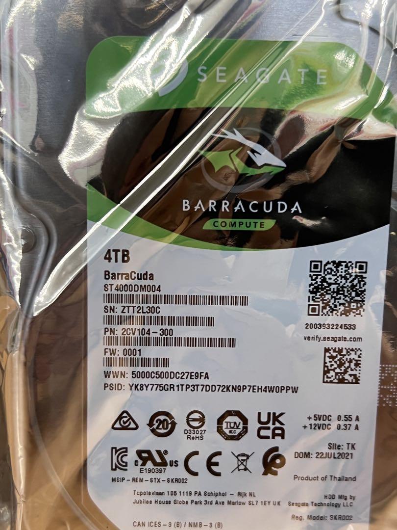 新品未　SEAGATE 3.5インチ 4TB HDD ST4000DM004